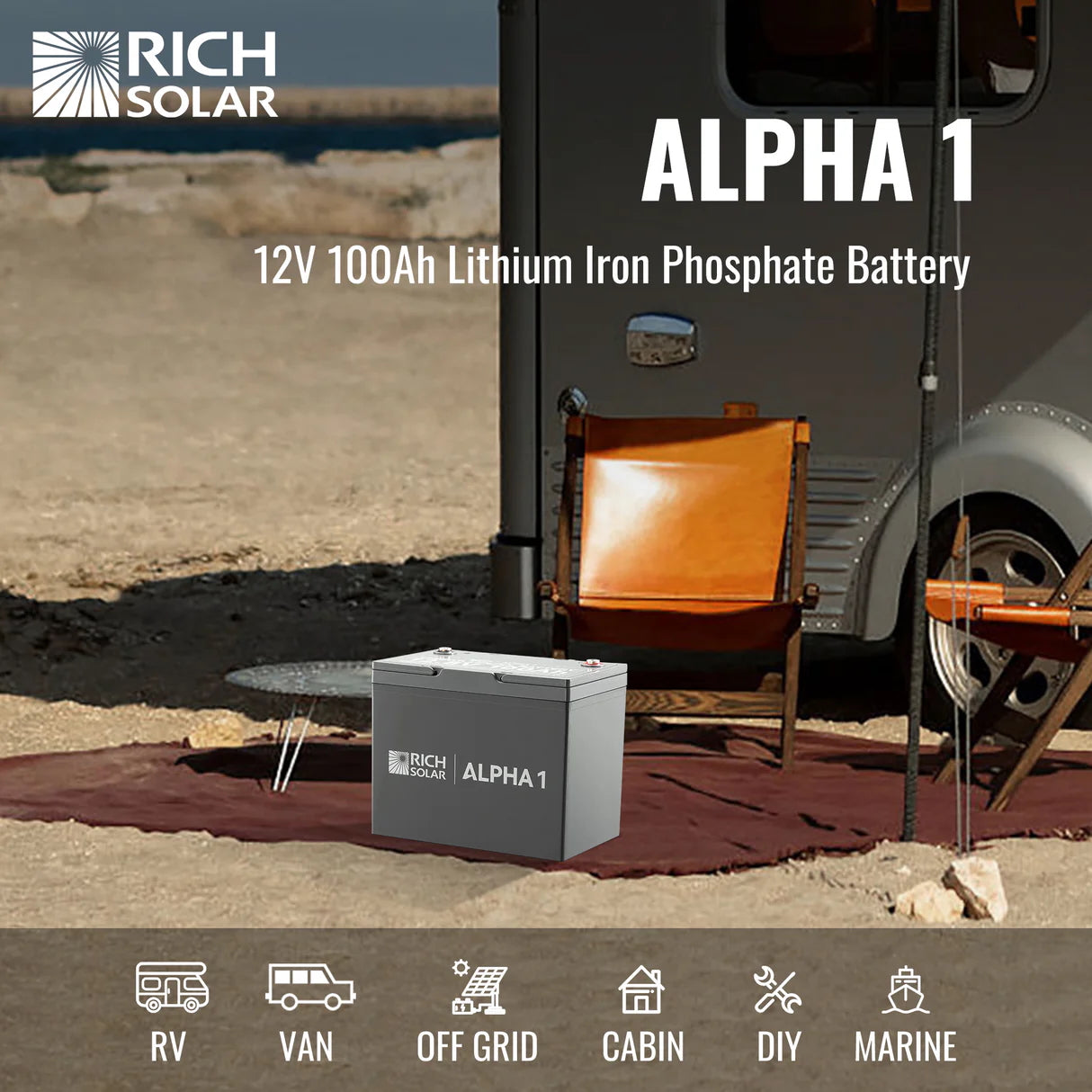 Rich Solar ALPHA 1 12V 100Ah LiFePO4 Battery