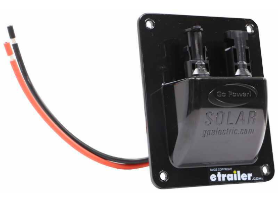 Go Power Solar Cable Entry Plate with Red and Black MC4 Cables (10 inches)